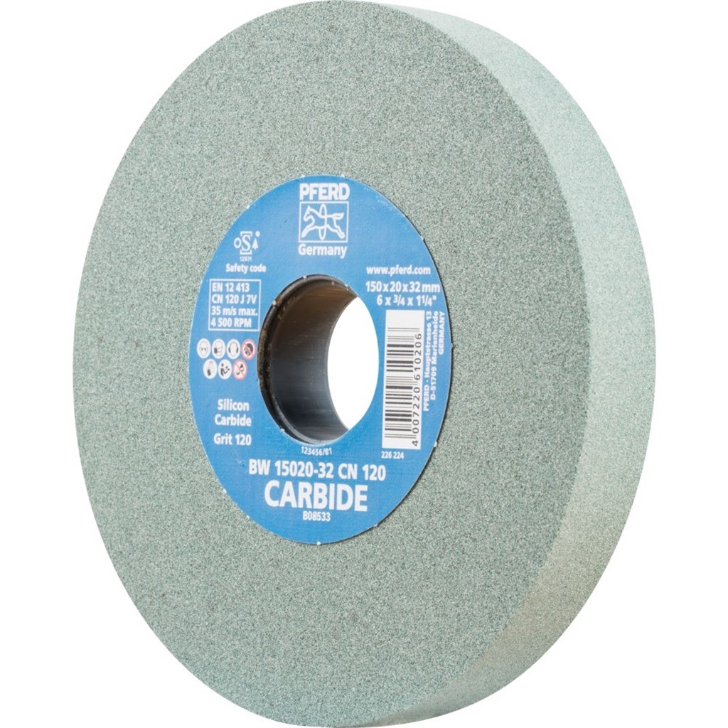 Disque Abrasif PFERD BW 15020-32 CN 60 CARBIDE - Pour Métal Dur, Acier Trempé, Verre - Diamètre 150 Mm, Alésage 32 Mm